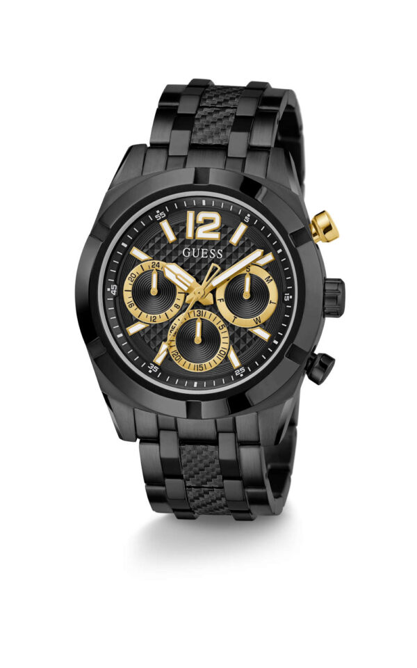 GUESS MEN WATCH RESISTANCE BLACK STAINLESS STEEL BRACELET