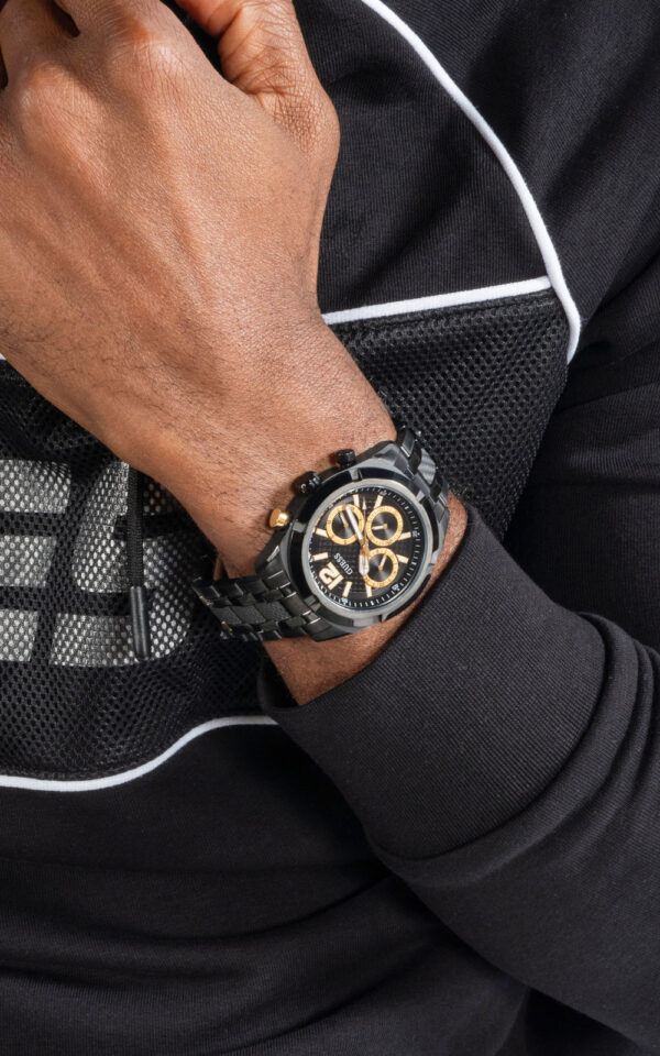 GUESS MEN WATCH RESISTANCE BLACK STAINLESS STEEL BRACELET