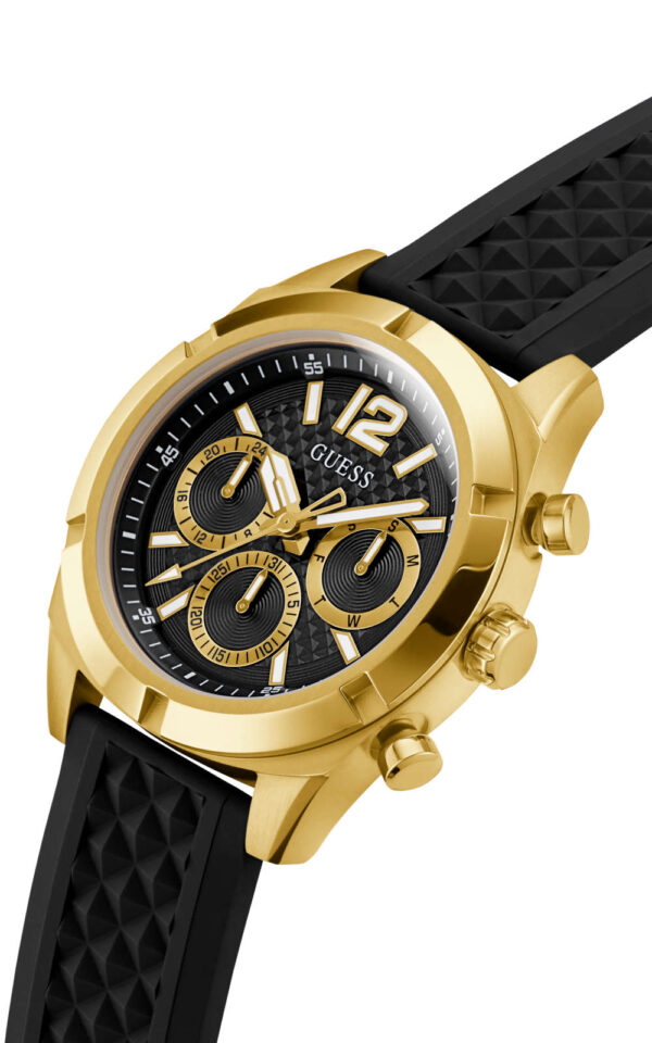 GUESS MEN WATCH RESISTANCE BLACK RUBBER STRAP