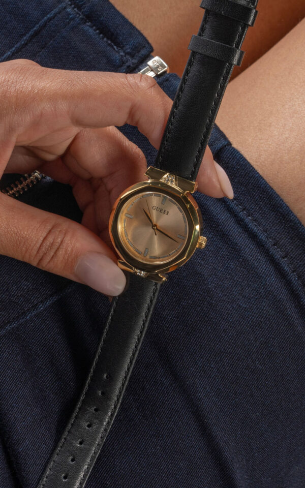 GUESS WOMAN WATCH RUMOUR BLACK RUBBER STRAP