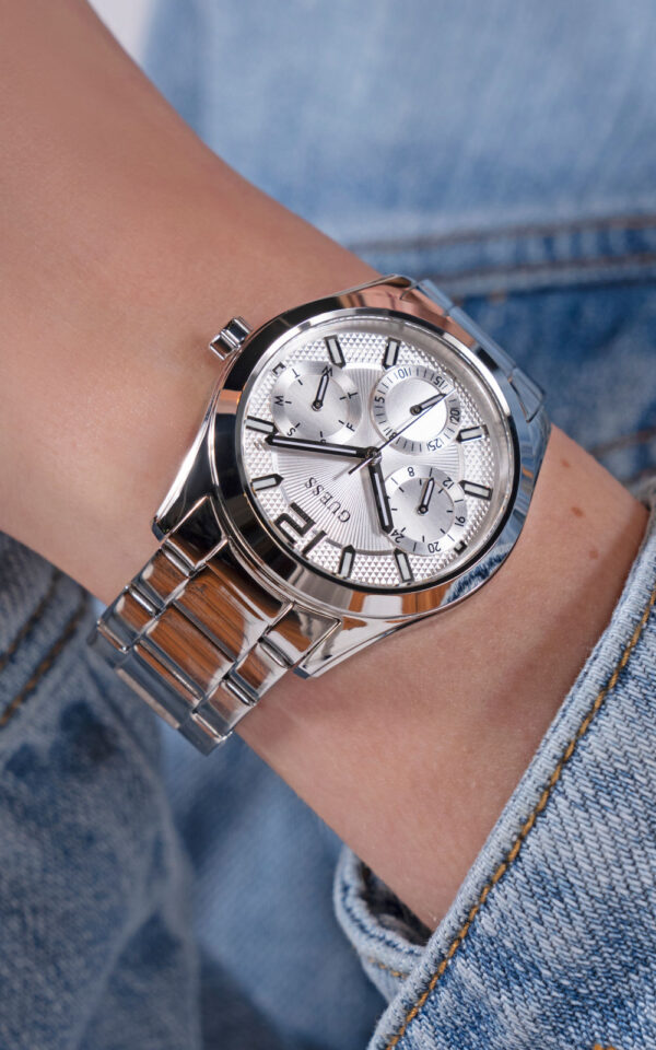 GUESS WOMAN WATCH ZOE SILVER STAINLESS STEEL BRACELET