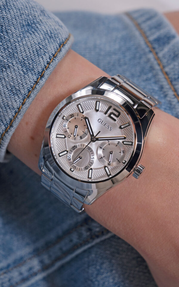 GUESS WOMAN WATCH ZOE SILVER STAINLESS STEEL BRACELET