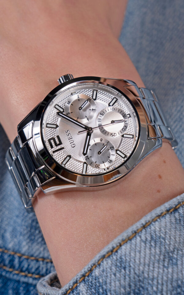 GUESS WOMAN WATCH ZOE SILVER STAINLESS STEEL BRACELET
