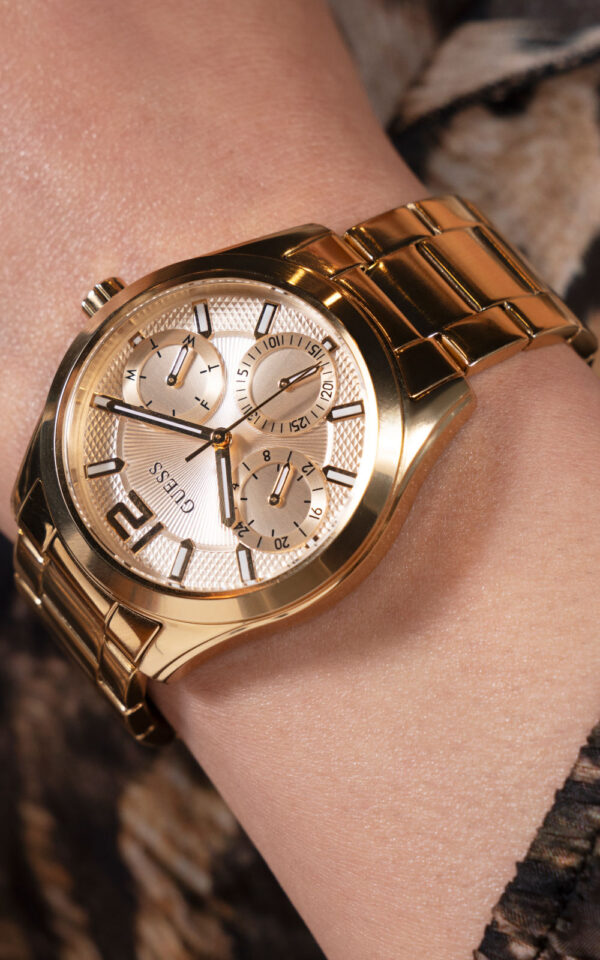GUESS WOMAN WATCH ZOE GOLD STAINLESS STEEL BRACELET