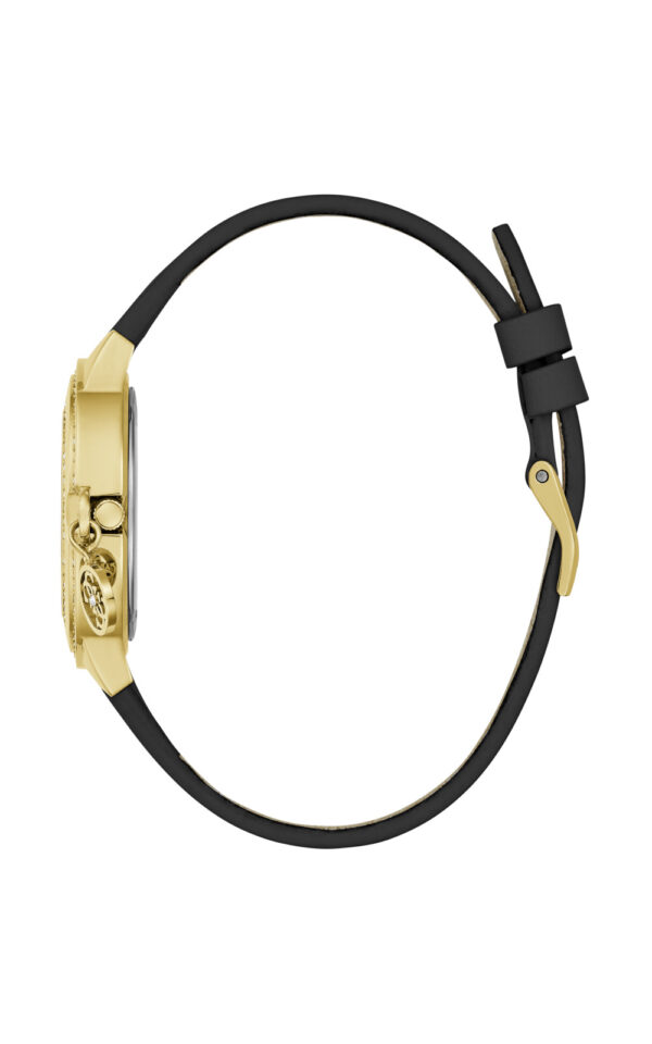 GUESS WATCH CHARMED CRYSTALS BLACK RUBBER STRAP