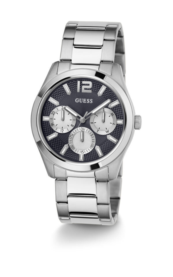 GUESS MEN WATCH ZEN SILVER STAINLESS STEEL BRACELET