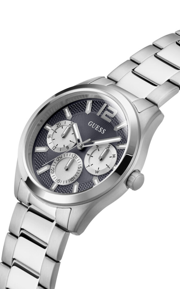 GUESS MEN WATCH ZEN SILVER STAINLESS STEEL BRACELET