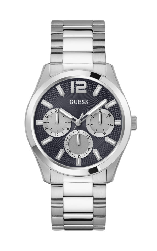 GUESS MEN WATCH ZEN SILVER STAINLESS STEEL BRACELET