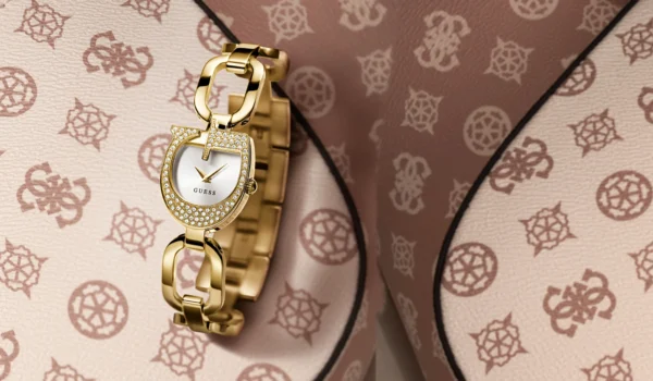 GUESS WOMAN WATCH GIA GOLD ANALOG STAINLESS STEEL BRACELET