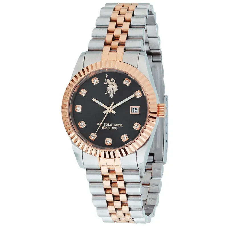 U. S. POLO ASSN. WOMAN WATCH TWO TONE STAINLESS STEEL BRACELT AUDREY