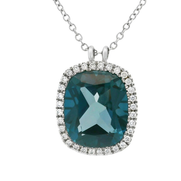 ΛΕΥΚΟΧΡΥΣΟ ΚΟΛΙΕ 18Κ ΜΕ ΔΙΑΜΑΝΤΙΑ ΚΑΙ BLUE LONDON TOPAZ