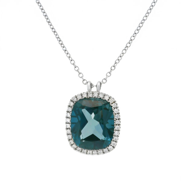 ΛΕΥΚΟΧΡΥΣΟ ΚΟΛΙΕ 18Κ ΜΕ ΔΙΑΜΑΝΤΙΑ ΚΑΙ BLUE LONDON TOPAZ