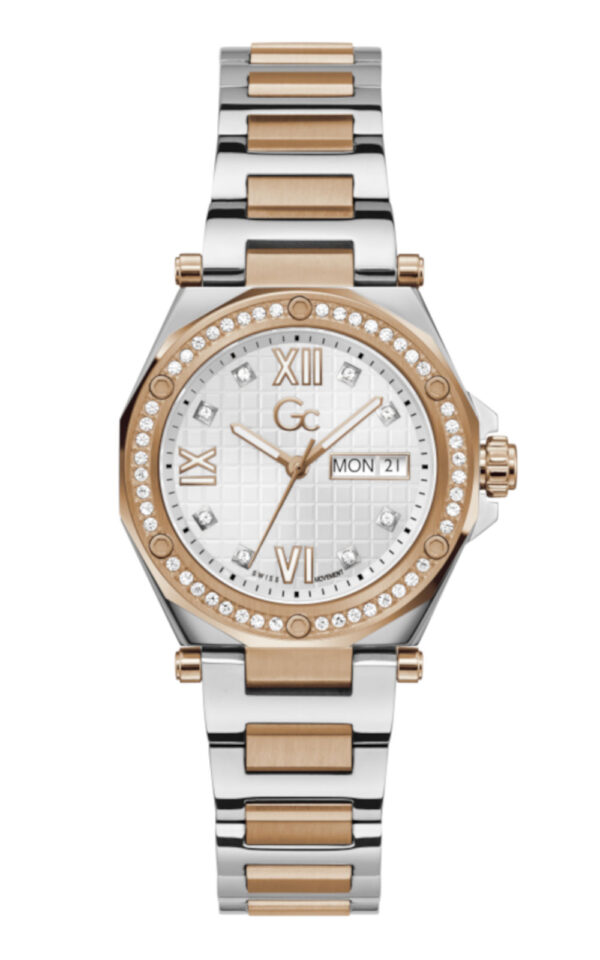 GUESS COLLECTION LEGACY LADY TWO TONE STAINLESS STEEL BRACELET