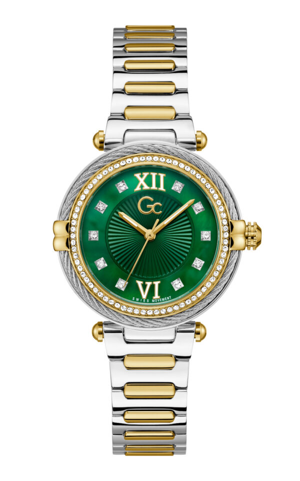 GUESS COLLECTION WOMAN WATCH VOGUE CABLE TWO TONE STAINLESS STEEL BRACELET