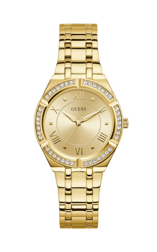 GUESS WOMAN WATCH COSMO GOLD STAINLESS STEEL BRACELET