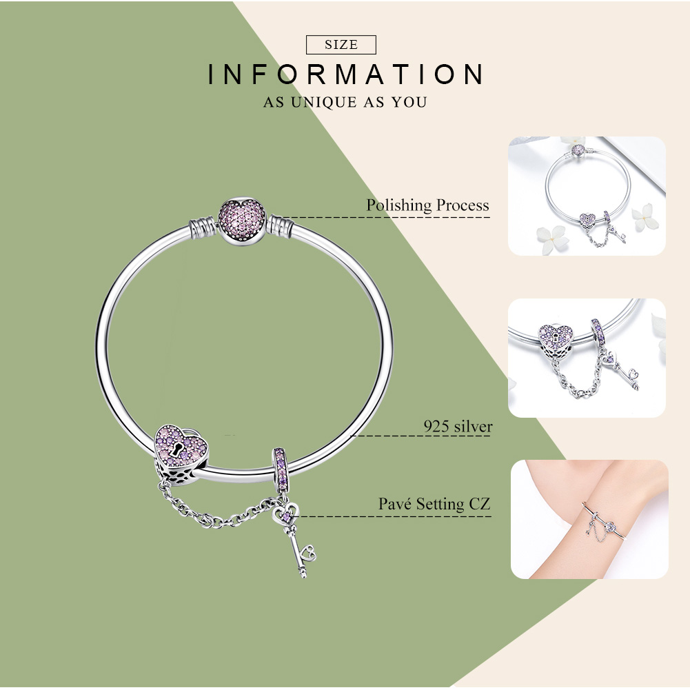 ΑΣΗΜΕΝΙΟ ΒΡΑΧΙΟΛΙ (925) Bracelet Bangle With Heart And Charm - Image 3