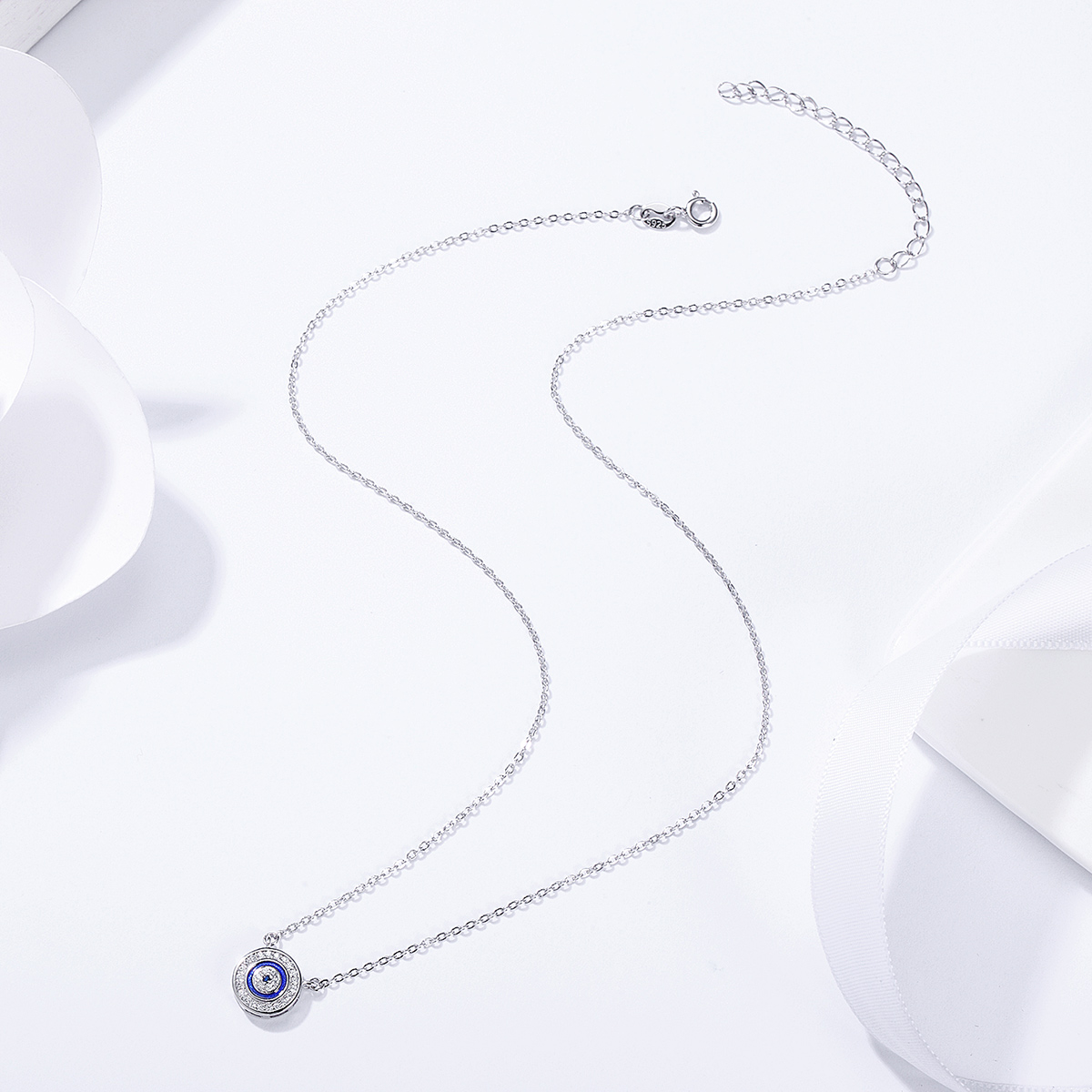 ΑΣΗΜΕΝΙΟ ΓΥΝΑΙΚΕΙΟ ΚΟΛΙΕ (925) Silver Eye Necklace - Image 3