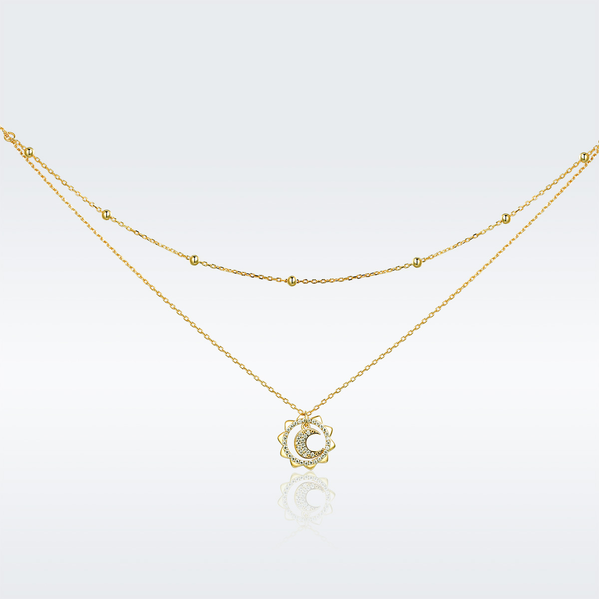 ΑΣΗΜΕΝΙΟ ΓΥΝΑΙΚΕΙΟ ΚΟΛΙΕ (925) Silver Gold Necklace Moon