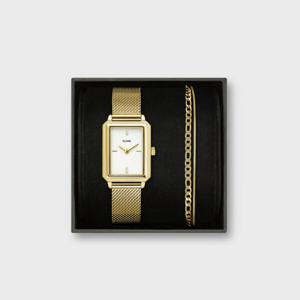 CLUSE WATCH Fluette Mesh Gold Stainless Steel Bracelet Gift Set