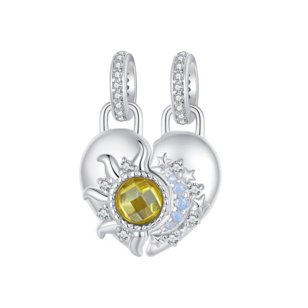 ΑΣΗΜΕΝΙΟ CHARM (925) Double charm sun and moon