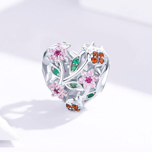 ΑΣΗΜΕΝΙΟ CHARM (925) Heart with flower stones