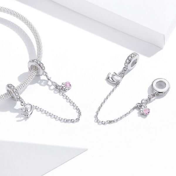 ΑΣΗΜΕΝΙΟ CHARM (925) Safety chain with pet details