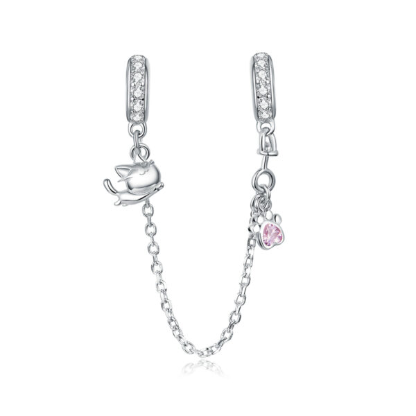 ΑΣΗΜΕΝΙΟ CHARM (925) Safety chain with pet details