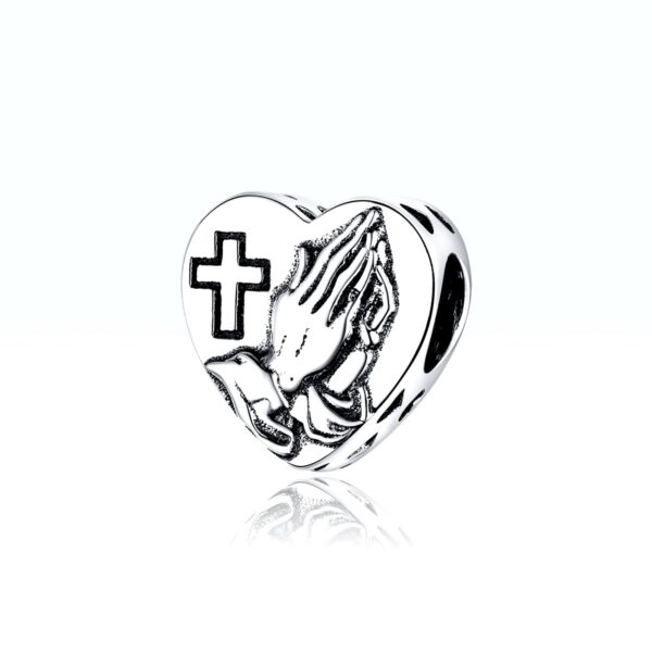 ΑΣΗΜΕΝΙΟ CHARM (925) Silver heart Pray