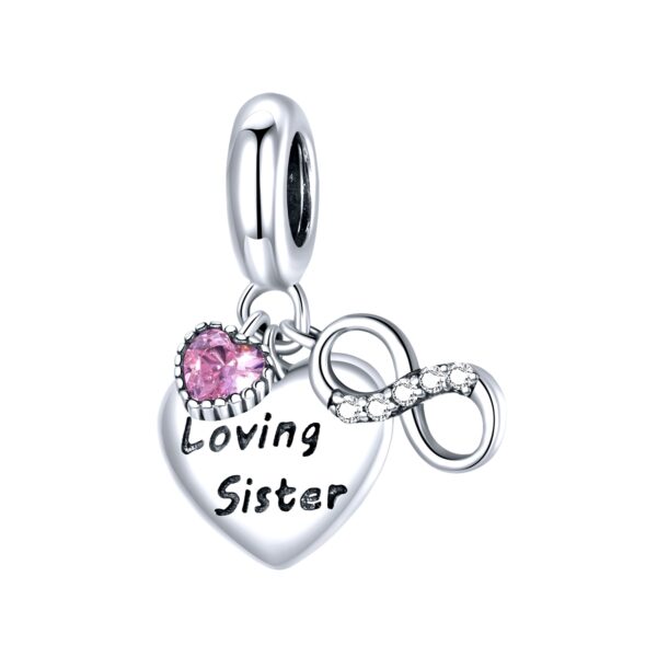 ΑΣΗΜΕΝΙΟ CHARM (925) Heart loving sister with infinity