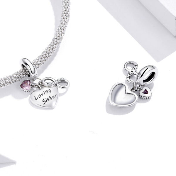 ΑΣΗΜΕΝΙΟ CHARM (925) Heart loving sister with infinity