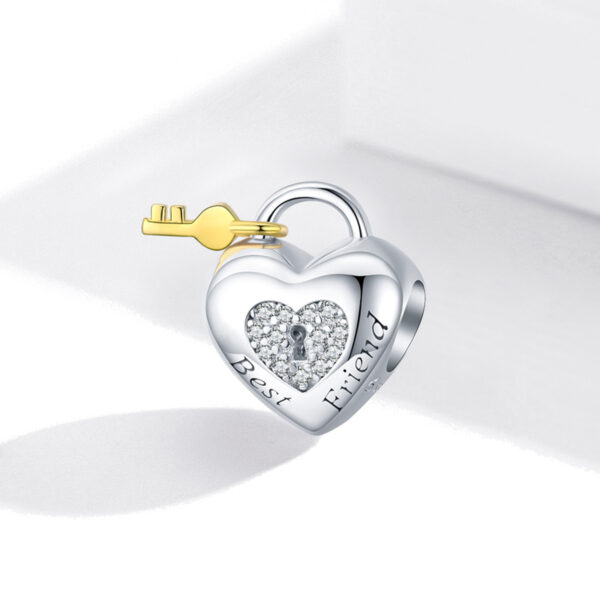 ΑΣΗΜΕΝΙΟ CHARM (925) Heart lock Best friends