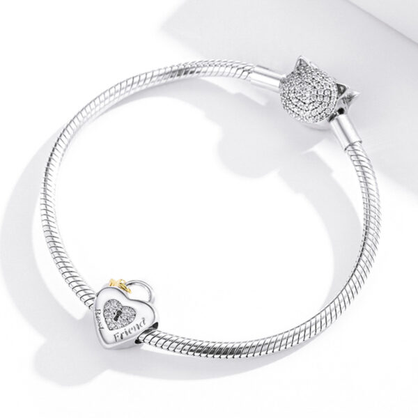 ΑΣΗΜΕΝΙΟ CHARM (925) Heart lock Best friends