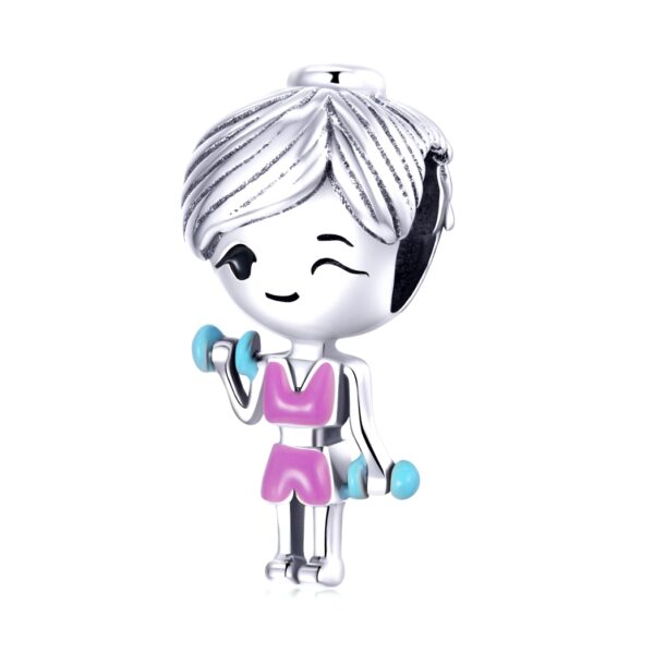 ΑΣΗΜΕΝΙΟ CHARM (925) Silver charm girl at gym