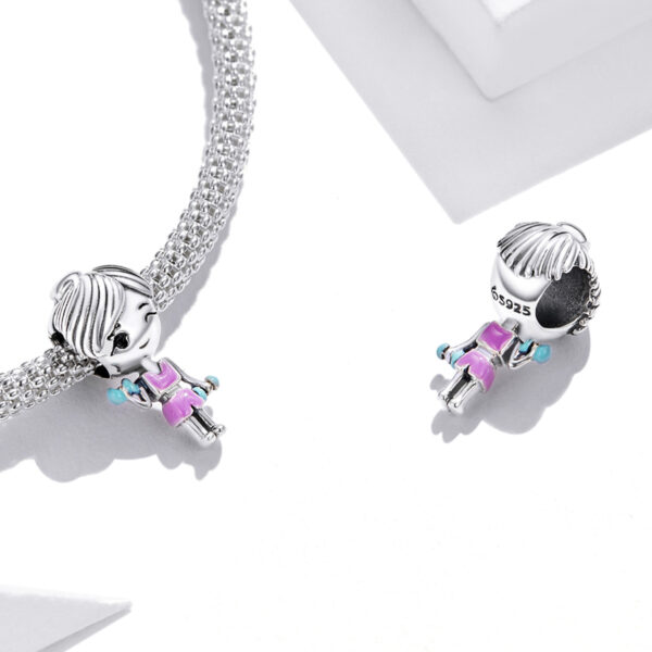 ΑΣΗΜΕΝΙΟ CHARM (925) Silver charm girl at gym