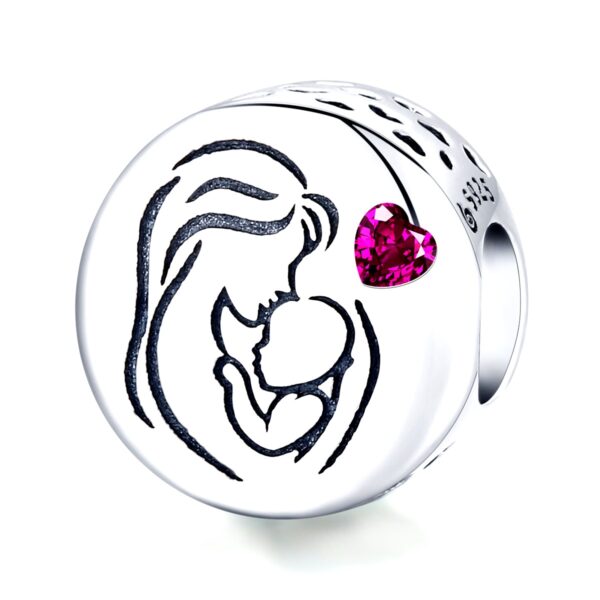 ΑΣΗΜΕΝΙΟ CHARM (925) Silver mom with baby and red heart