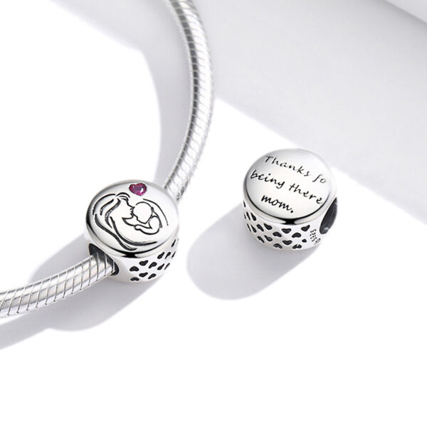 ΑΣΗΜΕΝΙΟ CHARM (925) Silver mom with baby and red heart