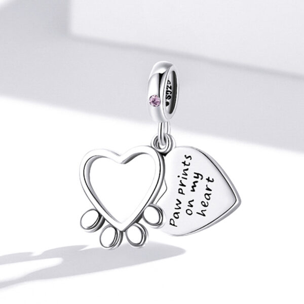ΑΣΗΜΕΝΙΟ CHARM (925) Paw prints on my heart