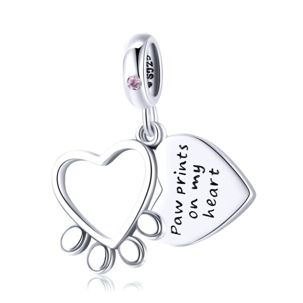ΑΣΗΜΕΝΙΟ CHARM (925) Paw prints on my heart