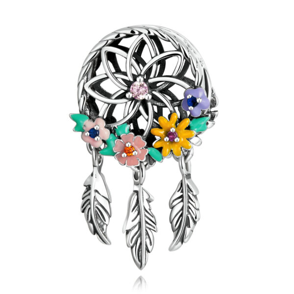 ΑΣΗΜΕΝΙΟ CHARM (925) Flowerful dreamcatcher