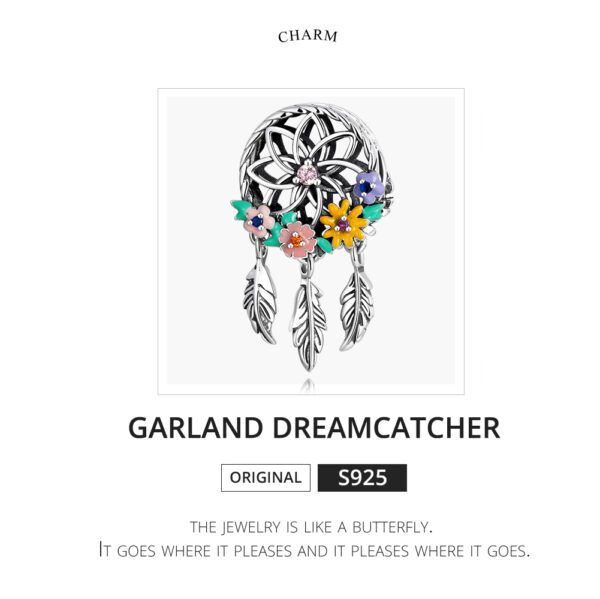 ΑΣΗΜΕΝΙΟ CHARM (925) Flowerful dreamcatcher
