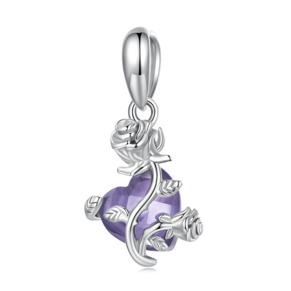 ΑΣΗΜΕΝΙΟ CHARM (925) Purple heart pendant