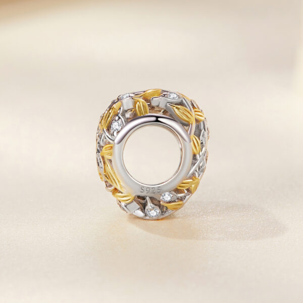 ΑΣΗΜΕΝΙΟ CHARM (925) Silver heart with gold details