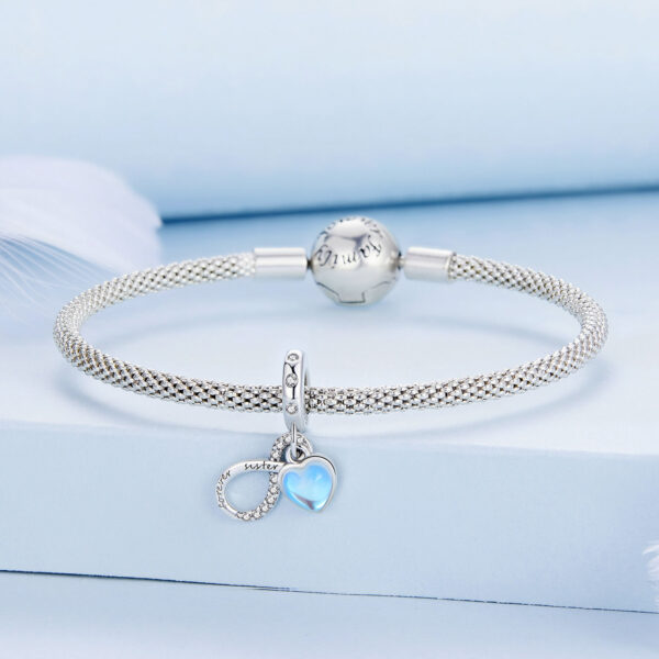 ΑΣΗΜΕΝΙΟ CHARM (925) Silver blue heart with infinity