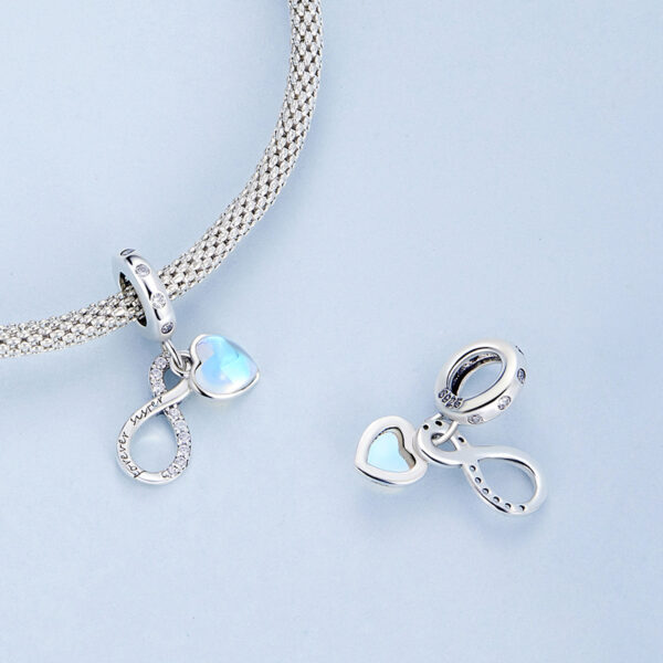 ΑΣΗΜΕΝΙΟ CHARM (925) Silver blue heart with infinity