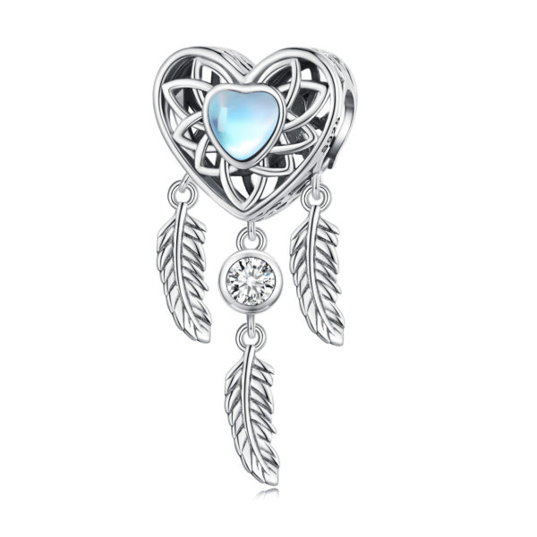 ΑΣΗΜΕΝΙΟ CHARM (925) Heart dreamcacher with blue stone