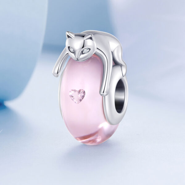 ΑΣΗΜΕΝΙΟ CHARM (925) Glass cat bead