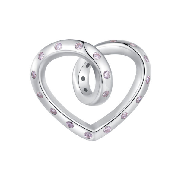 ΑΣΗΜΕΝΙΟ CHARM (925) Heart with pink stones