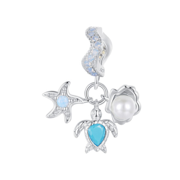 ΑΣΗΜΕΝΙΟ CHARM (925) Starfish tortoise and pearl
