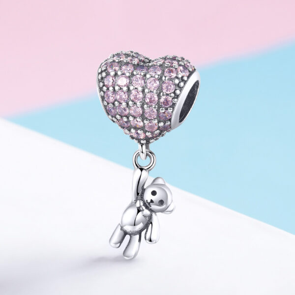 ΑΣΗΜΕΝΙΟ CHARM (925) PINK HEART BEAR