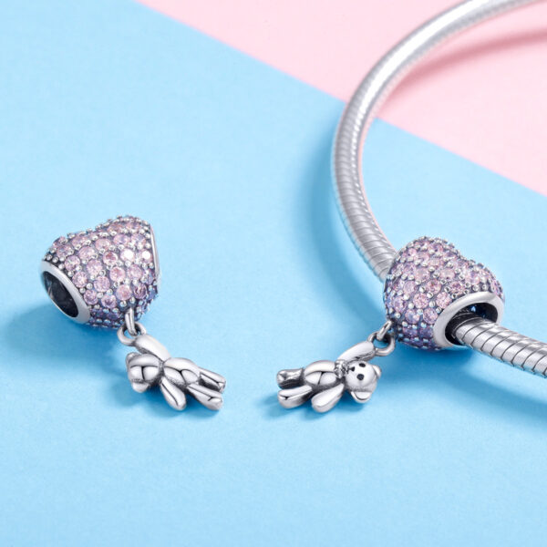 ΑΣΗΜΕΝΙΟ CHARM (925) PINK HEART BEAR